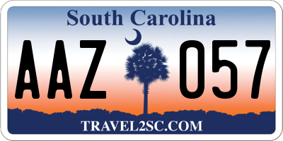 SC license plate AAZ057