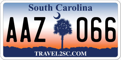 SC license plate AAZ066