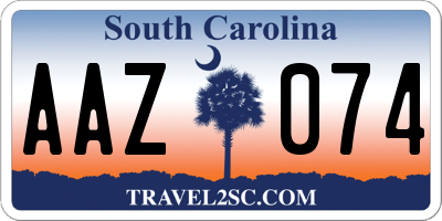 SC license plate AAZ074