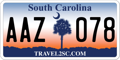 SC license plate AAZ078