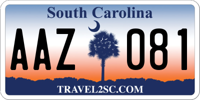 SC license plate AAZ081
