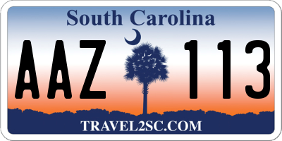 SC license plate AAZ113