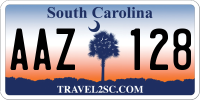 SC license plate AAZ128