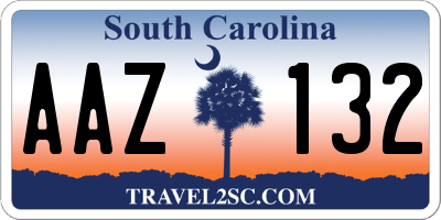 SC license plate AAZ132
