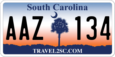 SC license plate AAZ134
