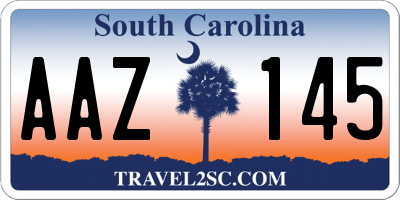 SC license plate AAZ145