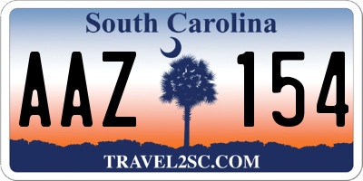 SC license plate AAZ154