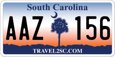 SC license plate AAZ156