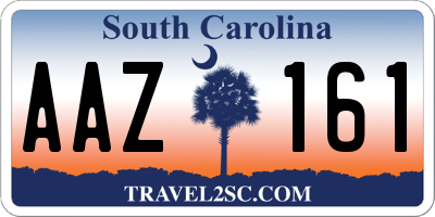 SC license plate AAZ161