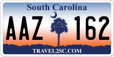 SC license plate AAZ162