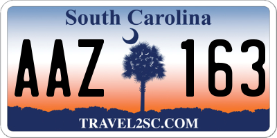SC license plate AAZ163