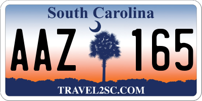 SC license plate AAZ165