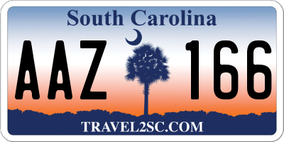 SC license plate AAZ166