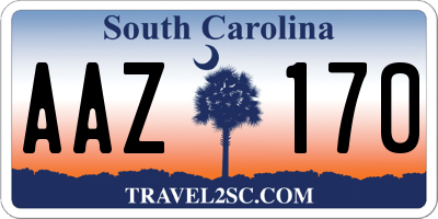 SC license plate AAZ170