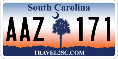 SC license plate AAZ171