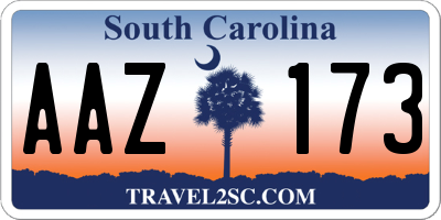 SC license plate AAZ173