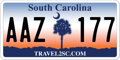 SC license plate AAZ177