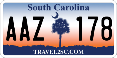 SC license plate AAZ178