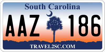 SC license plate AAZ186