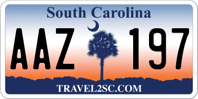 SC license plate AAZ197