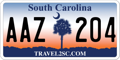 SC license plate AAZ204