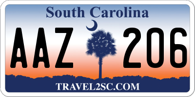 SC license plate AAZ206