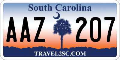SC license plate AAZ207