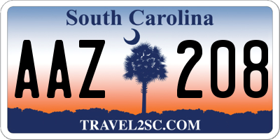 SC license plate AAZ208
