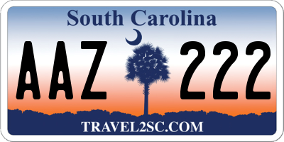 SC license plate AAZ222
