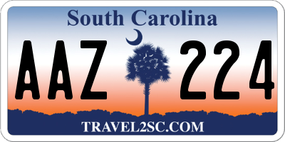SC license plate AAZ224