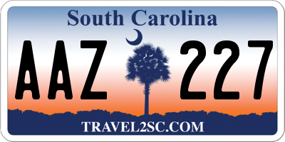 SC license plate AAZ227