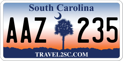 SC license plate AAZ235