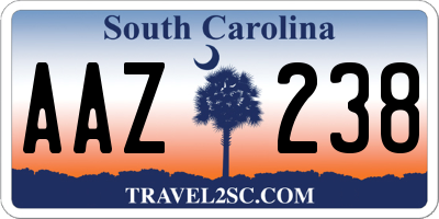SC license plate AAZ238