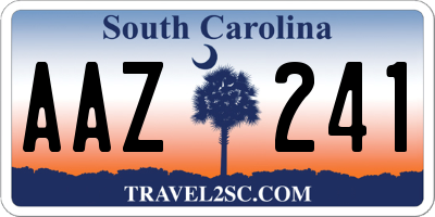 SC license plate AAZ241