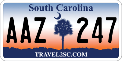 SC license plate AAZ247
