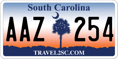 SC license plate AAZ254