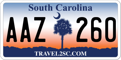 SC license plate AAZ260