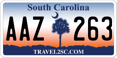 SC license plate AAZ263