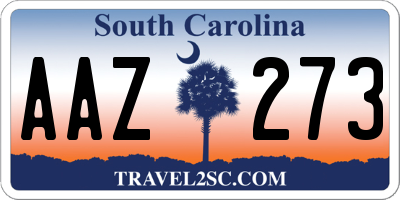 SC license plate AAZ273