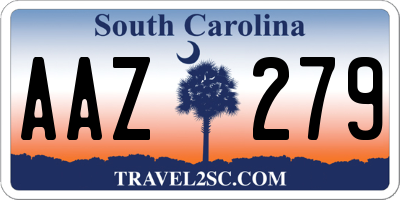 SC license plate AAZ279