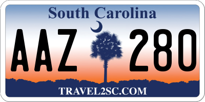 SC license plate AAZ280