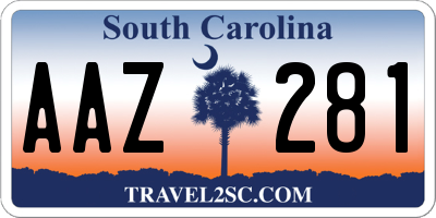 SC license plate AAZ281
