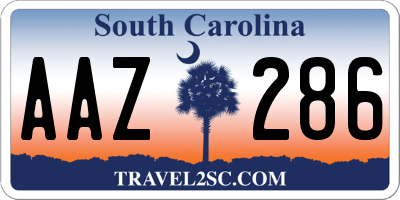 SC license plate AAZ286