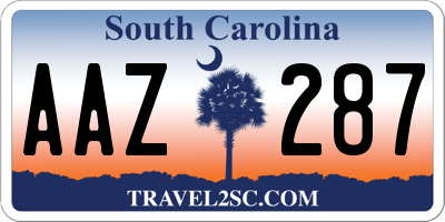 SC license plate AAZ287