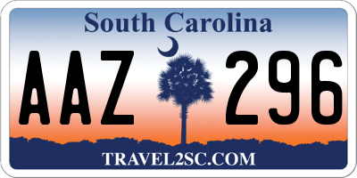 SC license plate AAZ296
