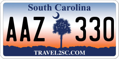 SC license plate AAZ330