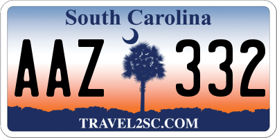 SC license plate AAZ332
