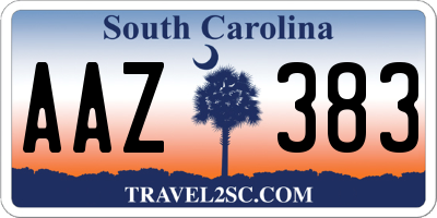 SC license plate AAZ383