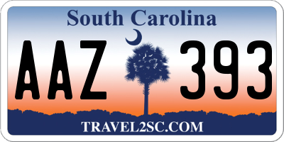 SC license plate AAZ393