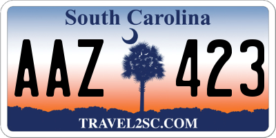 SC license plate AAZ423